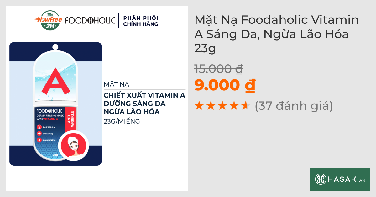 Mặt Nạ Foodaholic Vitamin A Sáng Da, Ngừa Lão Hóa 23g