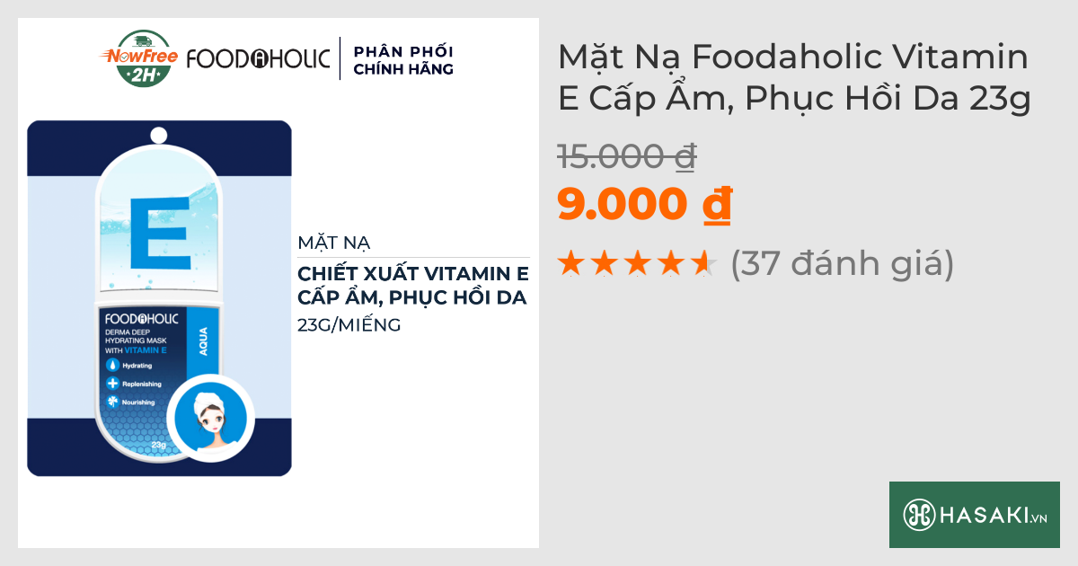 Mặt Nạ Foodaholic Vitamin E Cấp Ẩm, Phục Hồi Da 23g