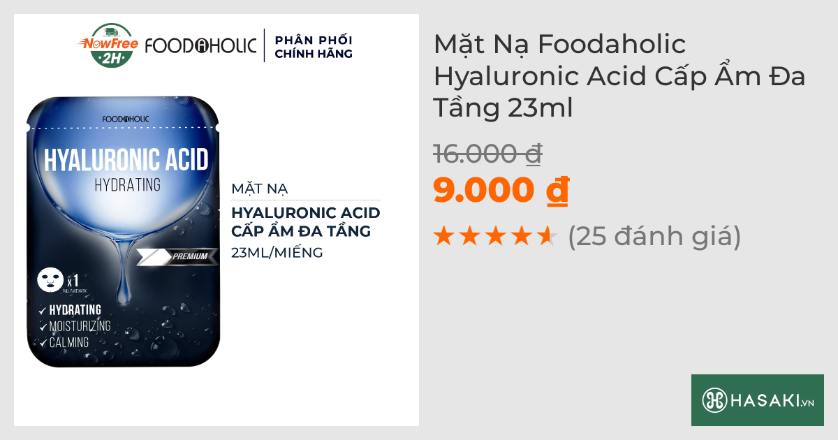 Mặt Nạ Foodaholic Hyaluronic Acid Cấp Ẩm Đa Tầng 23ml