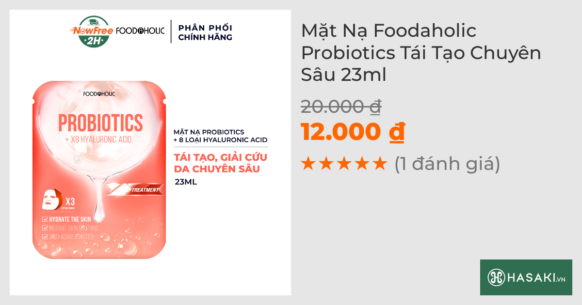 Mặt Nạ Foodaholic Probiotics Tái Tạo Chuyên Sâu 23ml