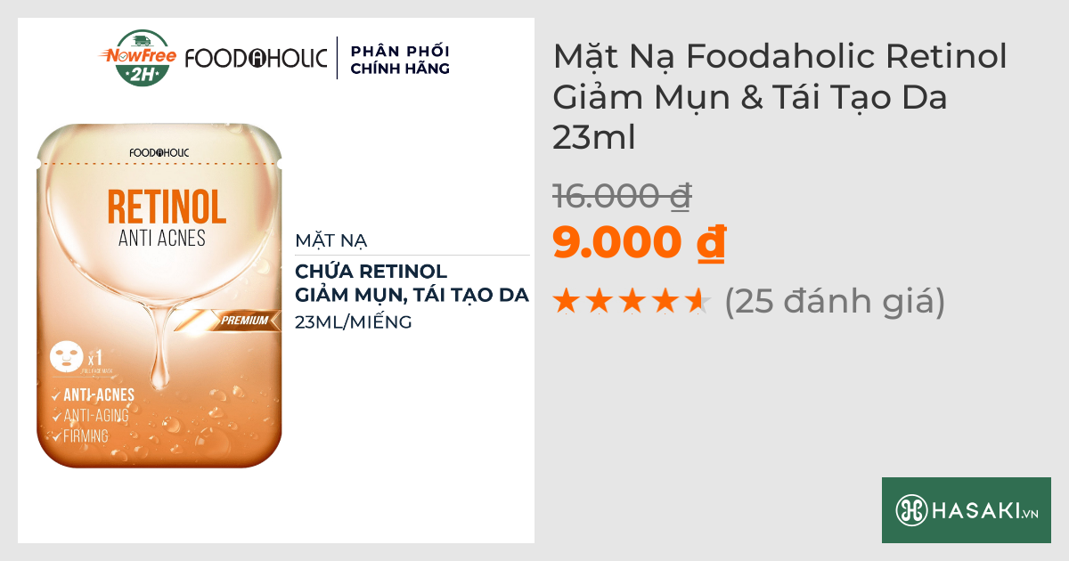 Mặt Nạ Foodaholic Retinol Giảm Mụn & Tái Tạo Da 23ml