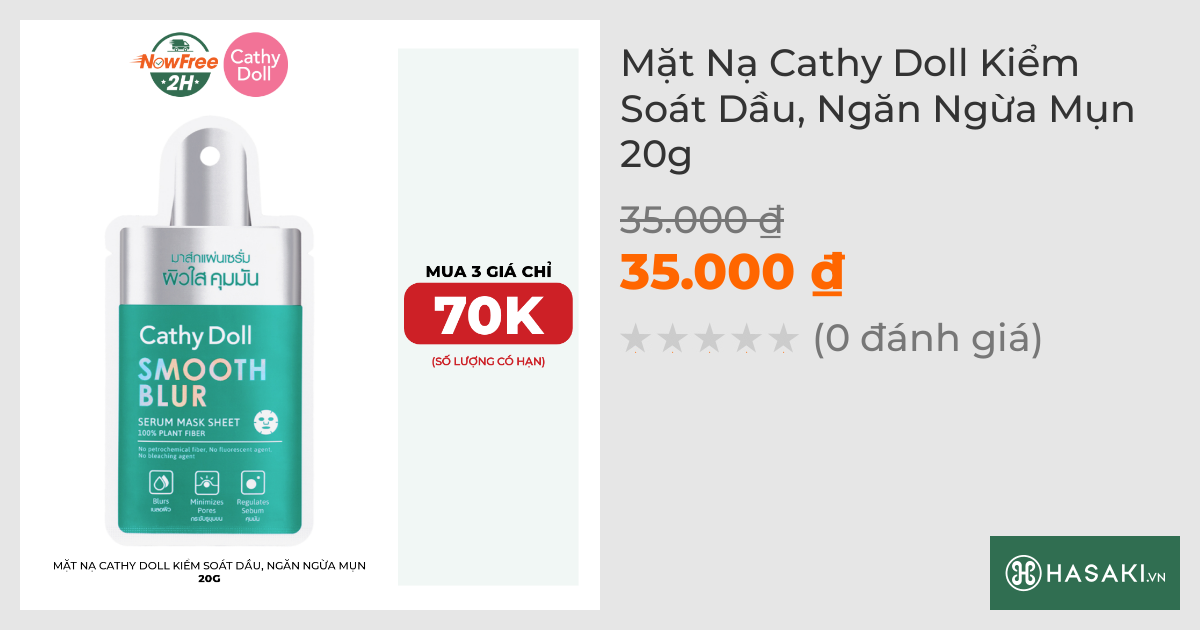 Mặt Nạ Cathy Doll Kiểm Soát Dầu, Ngăn Ngừa Mụn 20g