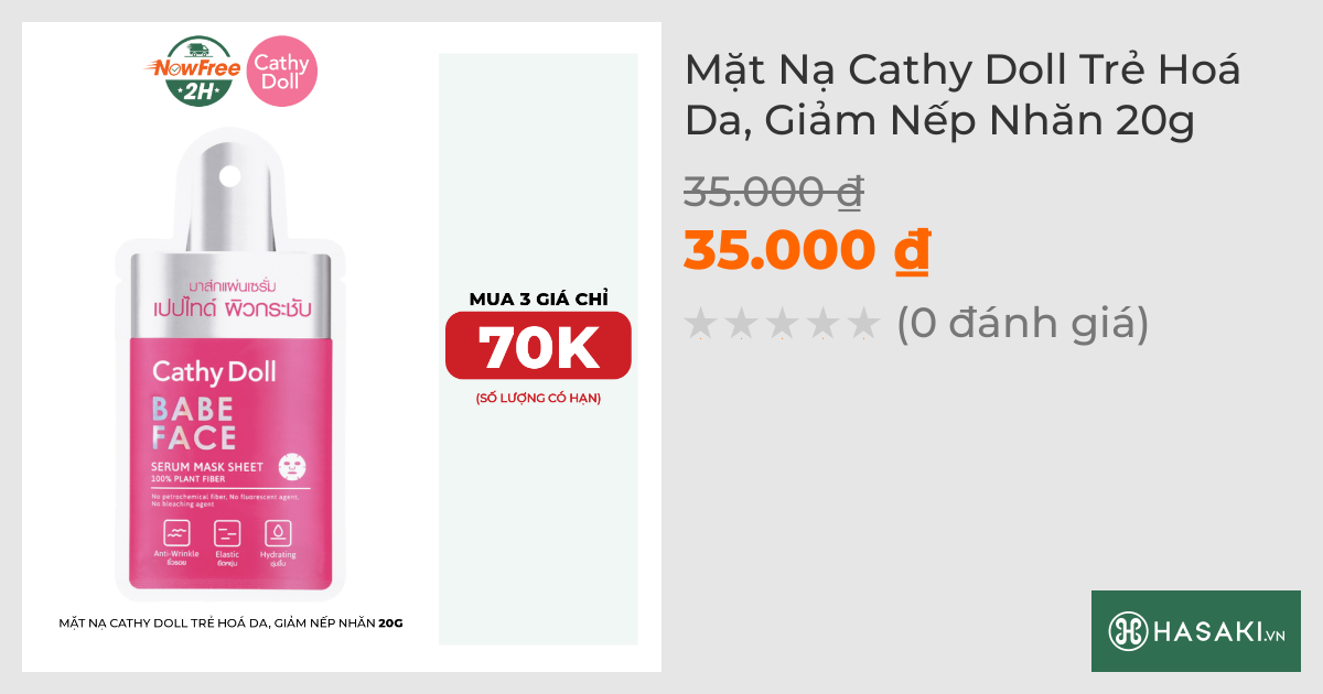 Mặt Nạ Cathy Doll Trẻ Hoá Da, Giảm Nếp Nhăn 20g