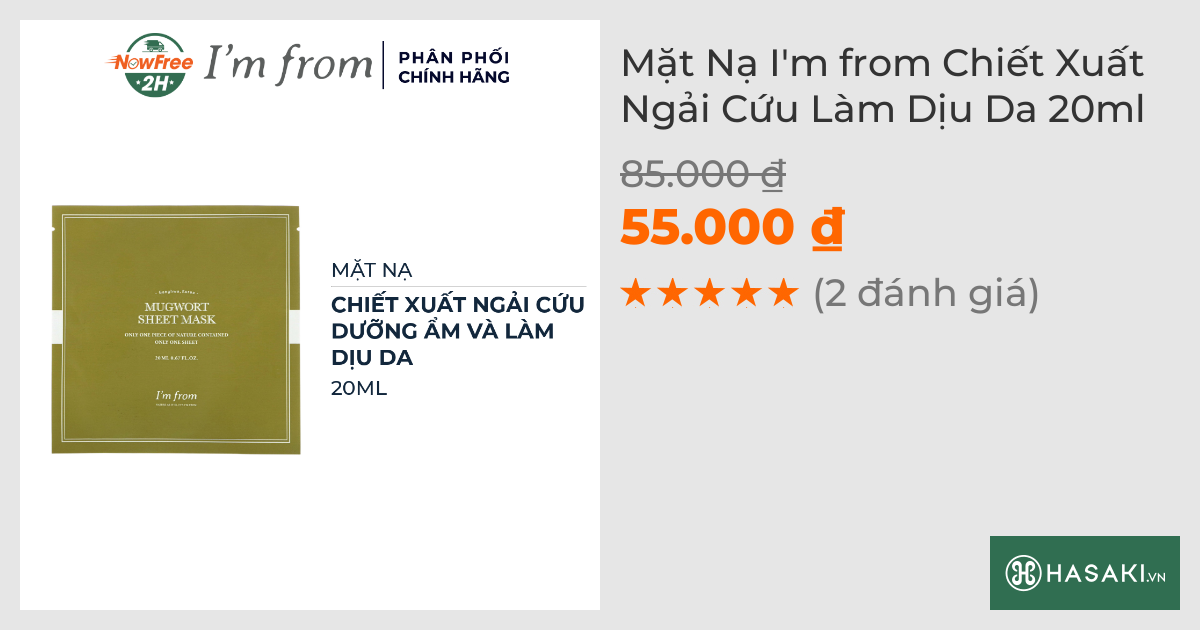 Mặt Nạ I'm from Chiết Xuất Ngải Cứu Làm Dịu Da 20ml