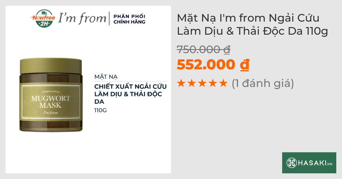 Mặt Nạ I'm from Ngải Cứu Làm Dịu & Thải Độc Da 110g