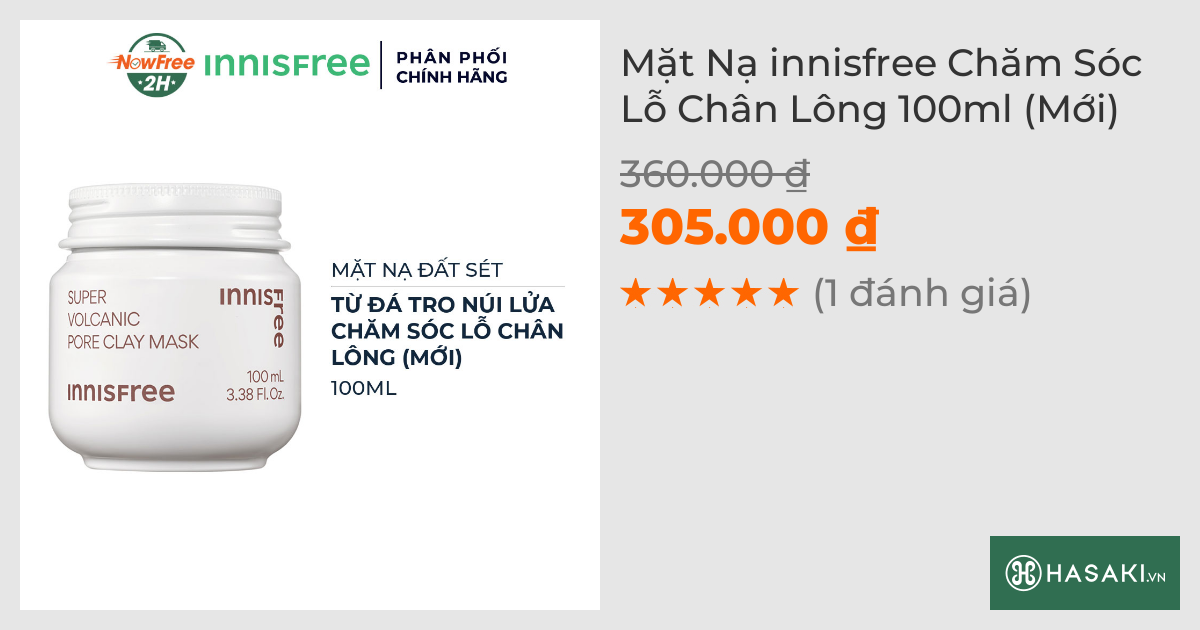 Mặt Nạ innisfree Chăm Sóc Lỗ Chân Lông 100ml (Mới)