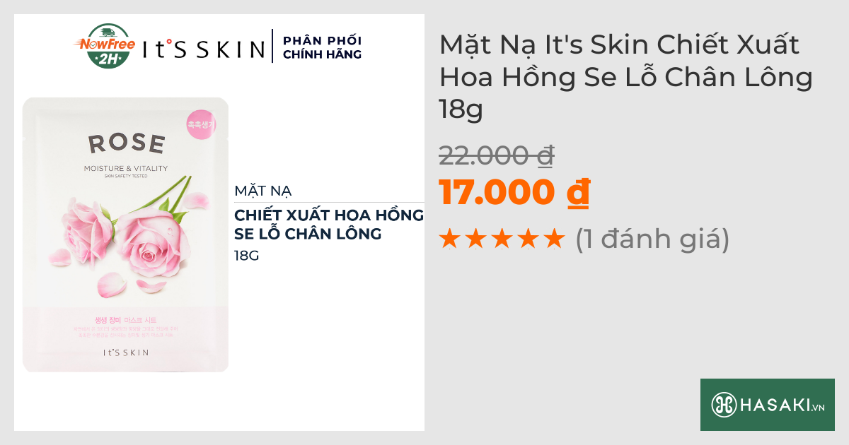 Mặt Nạ It's Skin Chiết Xuất Hoa Hồng Se Lỗ Chân Lông 18g