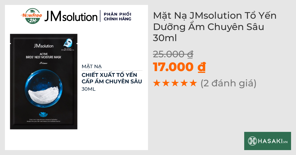 Mặt Nạ JMsolution Tổ Yến Dưỡng Ẩm Chuyên Sâu 30ml