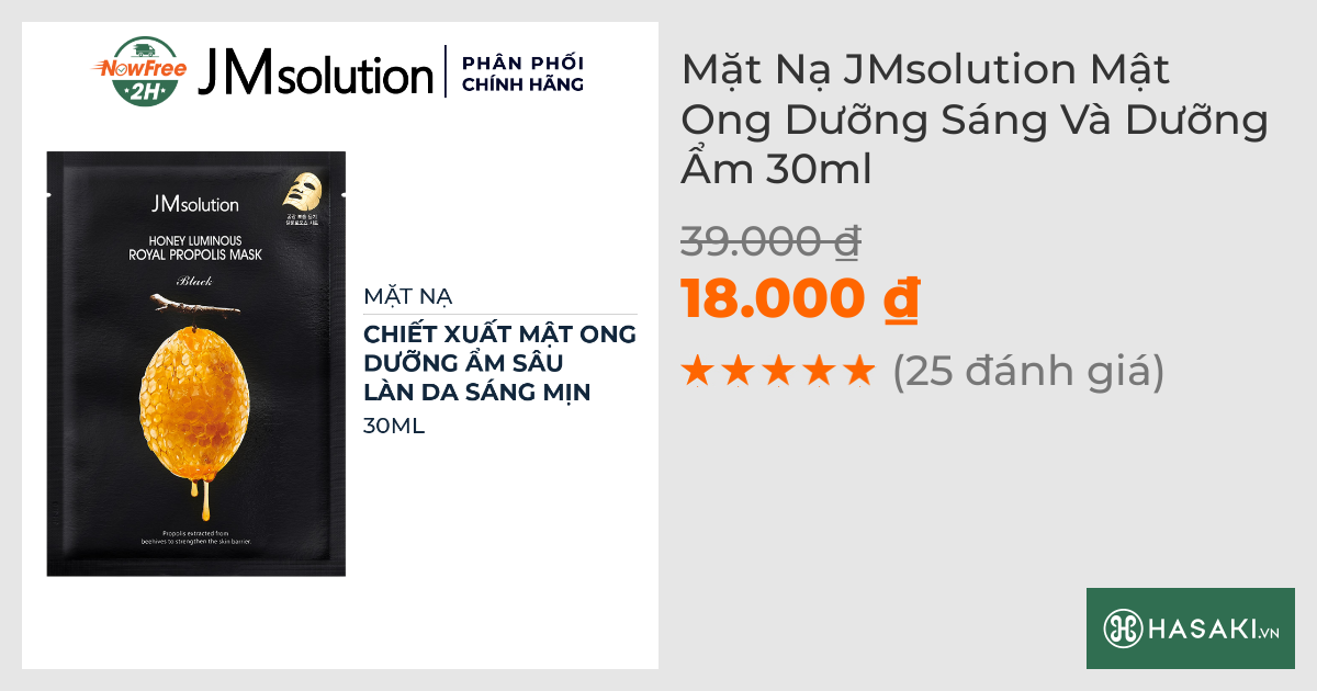 Mặt Nạ JMsolution Mật Ong Dưỡng Sáng Và Dưỡng Ẩm 30ml