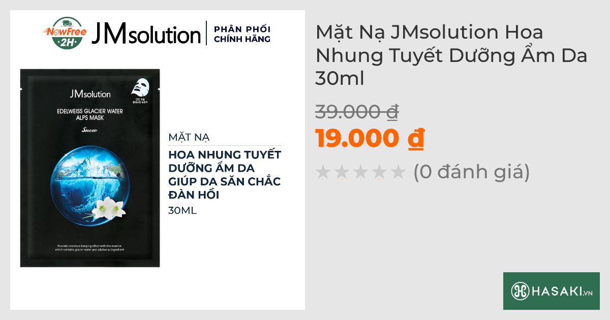 Mặt Nạ JMsolution Hoa Nhung Tuyết Dưỡng Ẩm Da 30ml