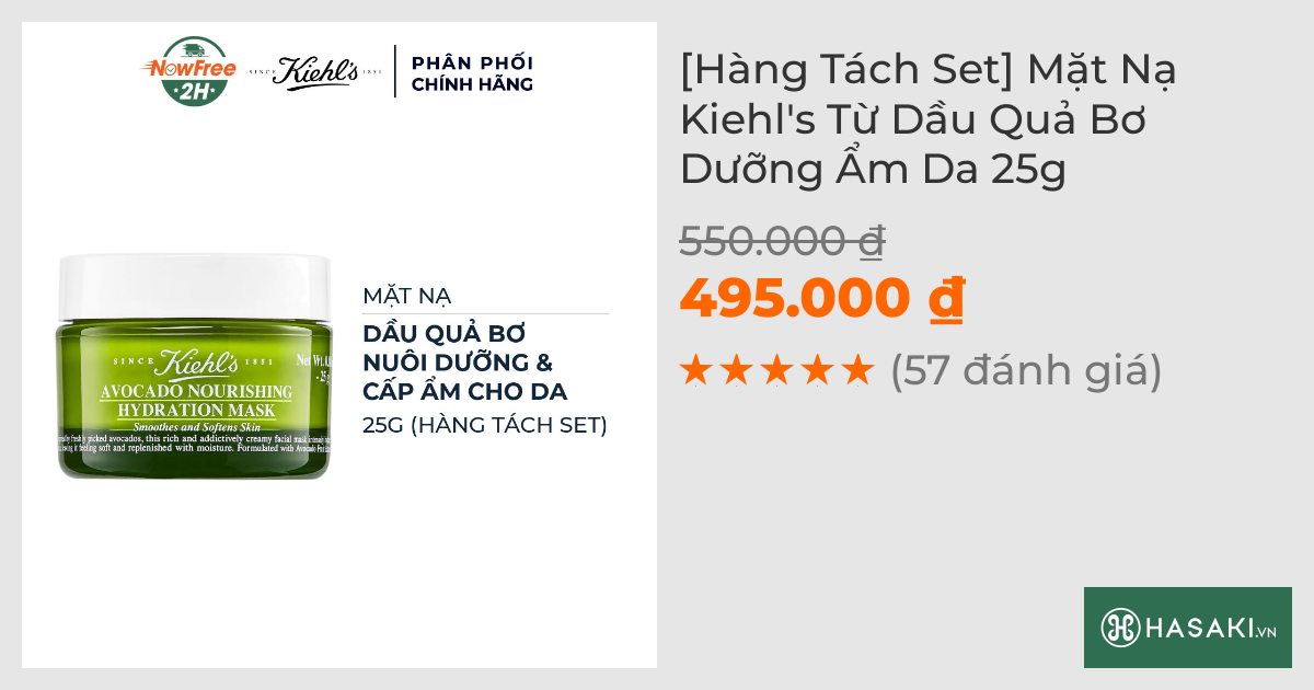 [Hàng Tách Set] Mặt Nạ Kiehl's Từ Dầu Quả Bơ Dưỡng Ẩm Da 25g