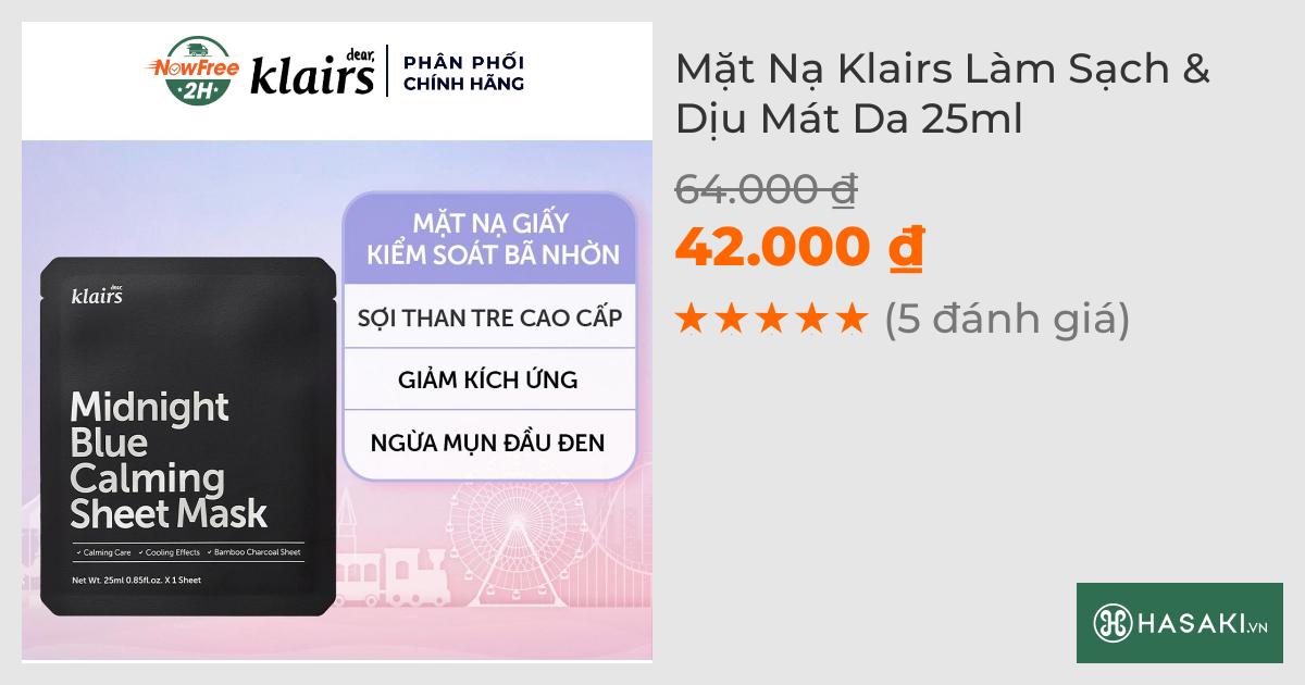 Mặt Nạ Klairs Làm Dịu Da & Kiểm Soát Dầu Nhờn 25ml