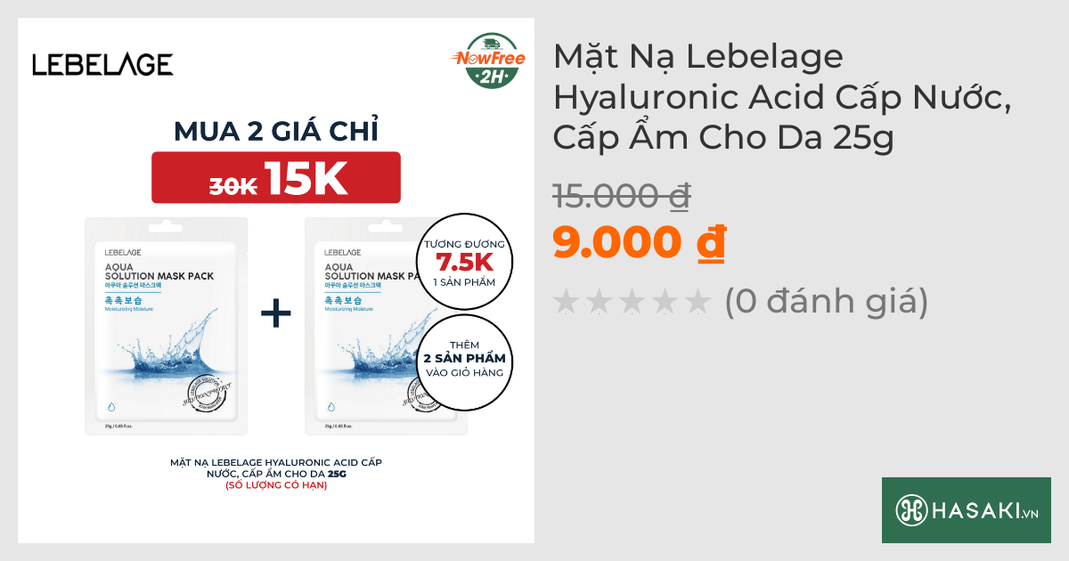 Mặt Nạ Lebelage Hyaluronic Acid Cấp Nước, Cấp Ẩm Cho Da 25g