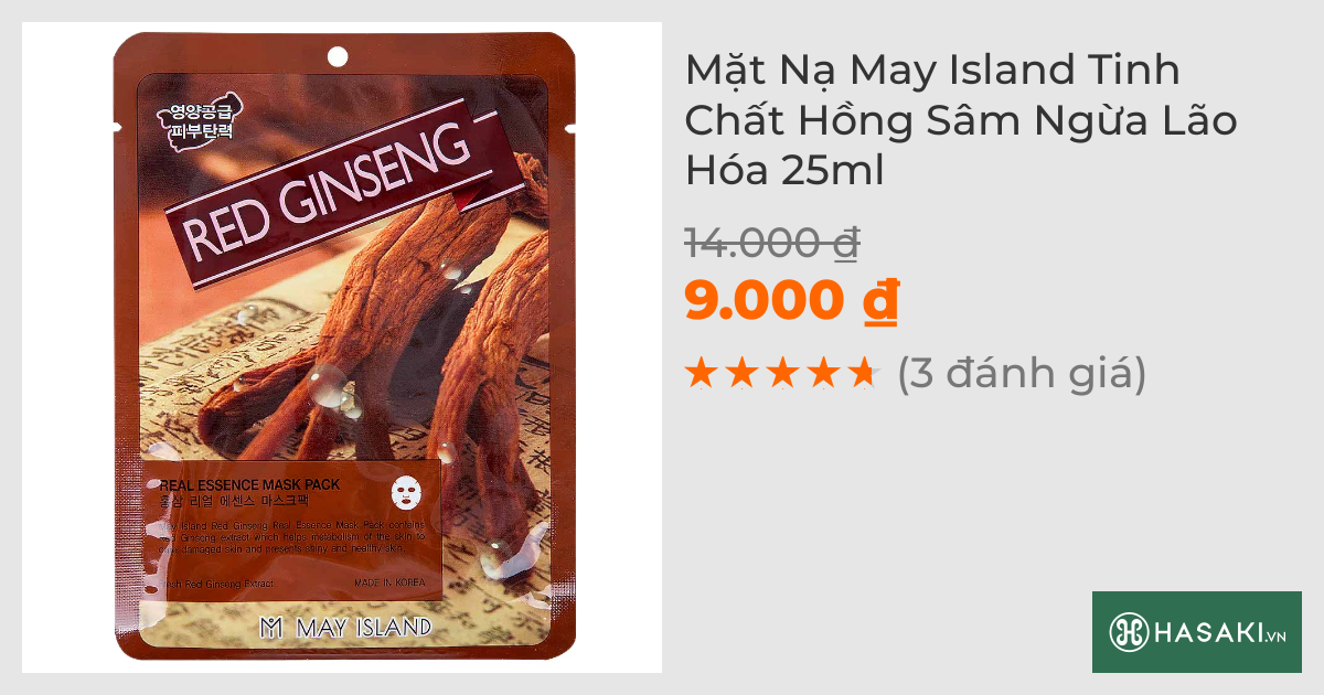 Mặt Nạ May Island Tinh Chất Hồng Sâm Ngừa Lão Hóa 25ml