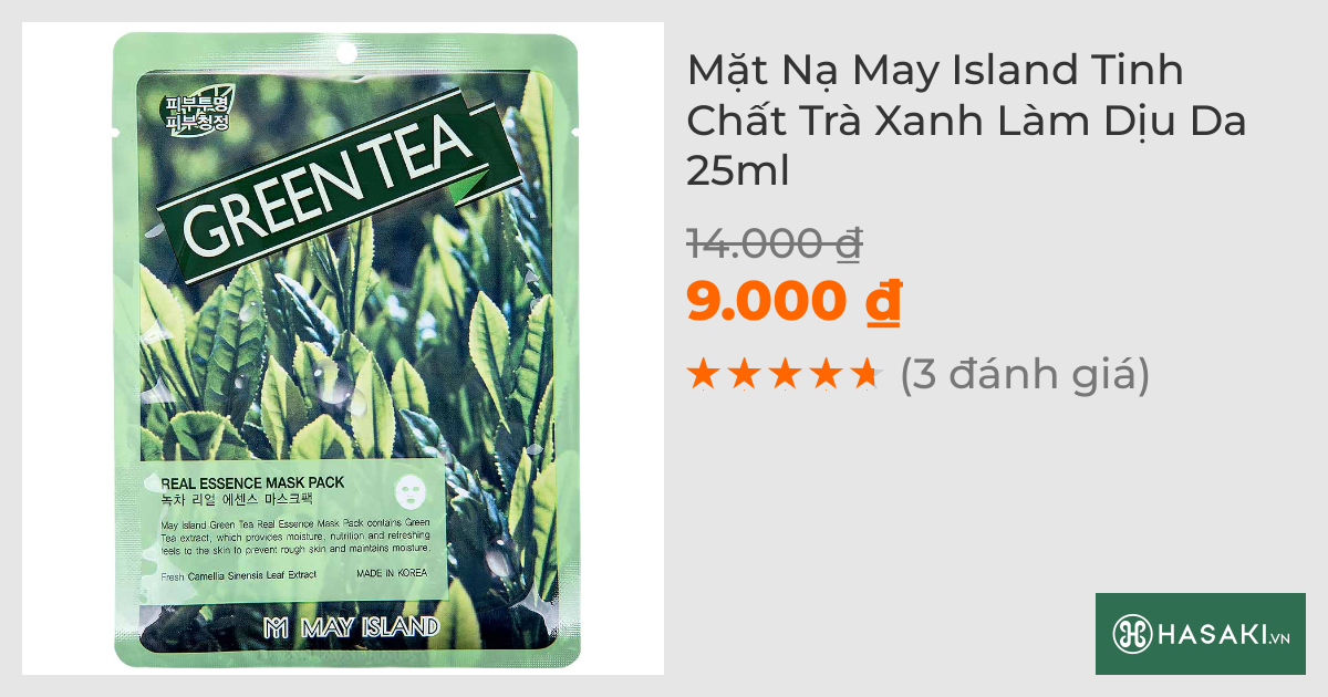 Mặt Nạ May Island Tinh Chất Trà Xanh Làm Dịu Da 25ml