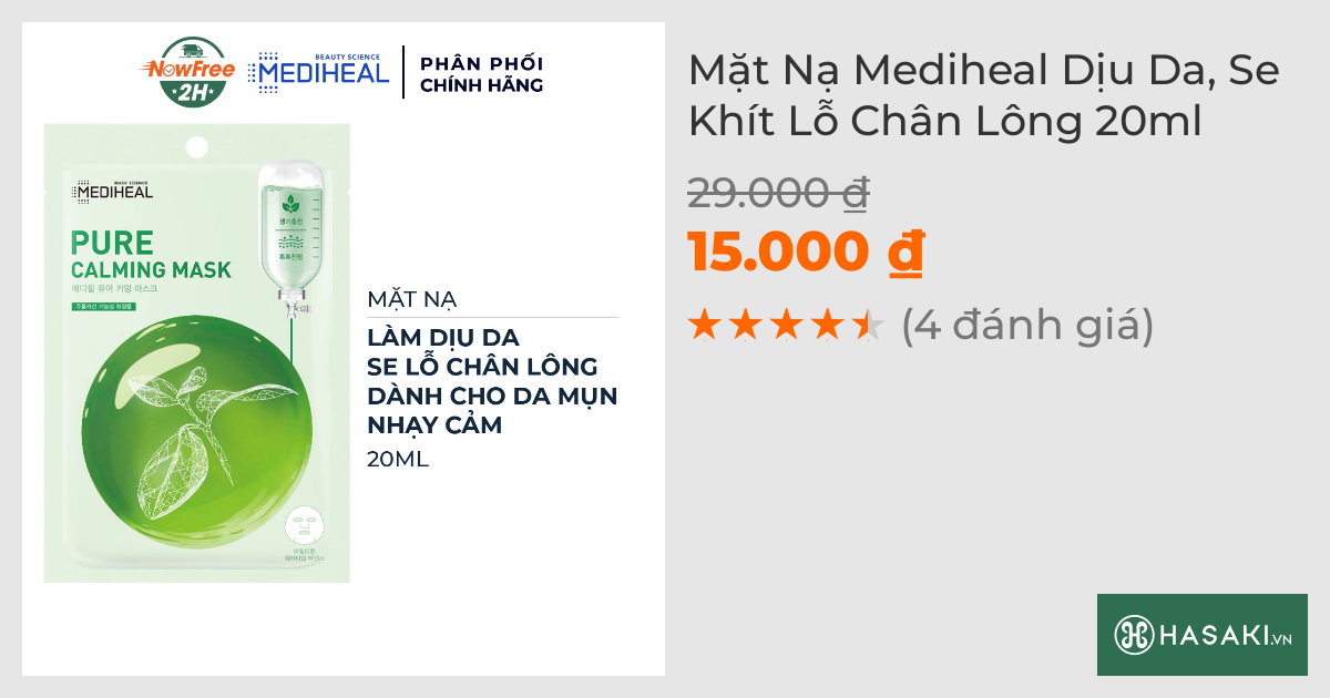 Mặt Nạ Mediheal Dịu Da, Se Khít Lỗ Chân Lông 20ml