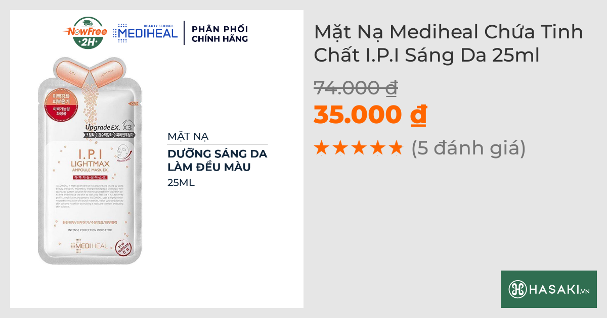 Mặt Nạ Mediheal Chứa Tinh Chất I.P.I Sáng Da 25ml