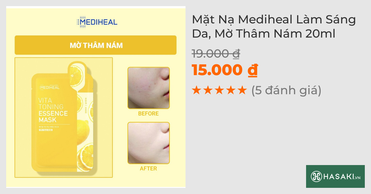 Mặt Nạ Mediheal Hỗ Trợ Dưỡng Da Sáng Mịn & Đều Màu 20ml