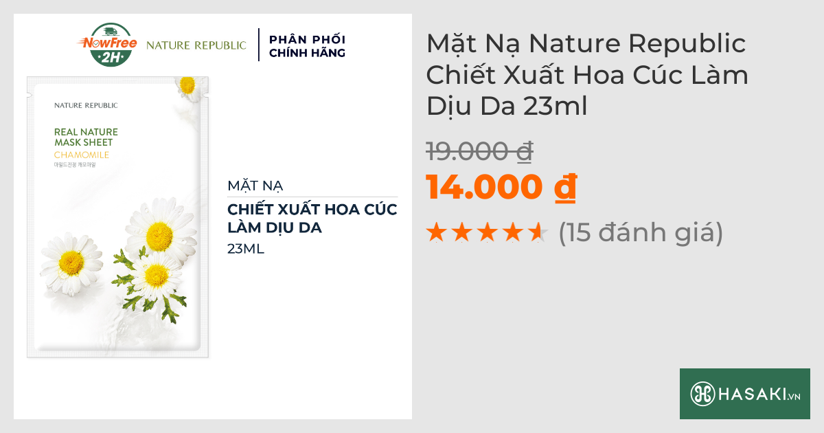 Mặt Nạ Nature Republic Chiết Xuất Hoa Cúc Làm Dịu Da 23ml