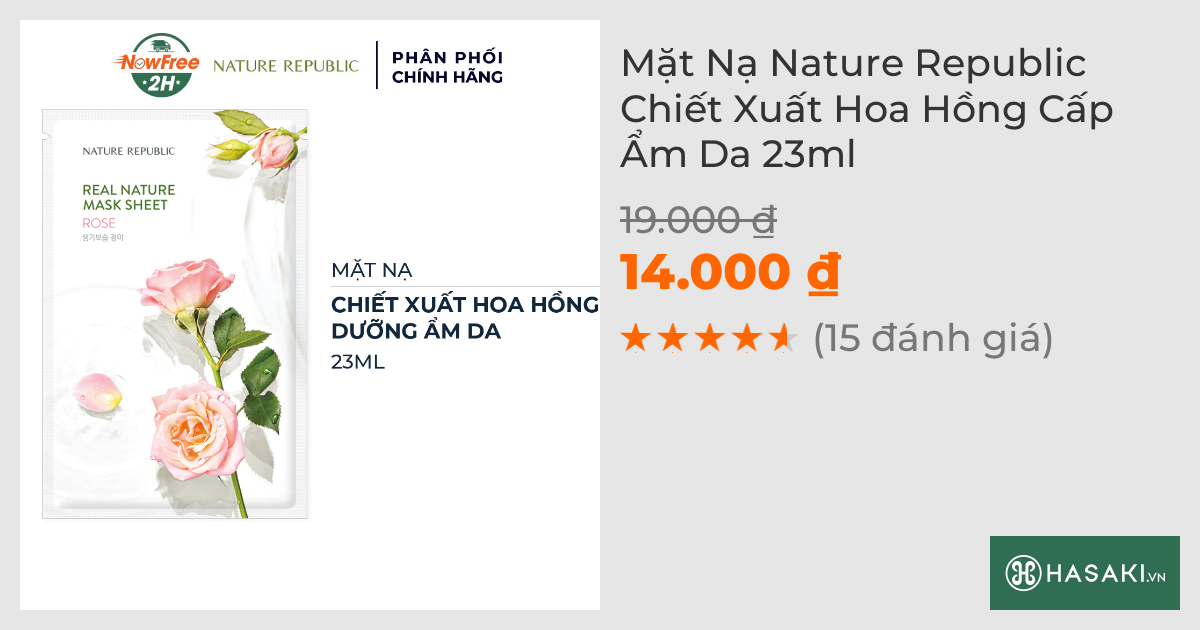 Mặt Nạ Nature Republic Chiết Xuất Hoa Hồng Cấp Ẩm Da 23ml