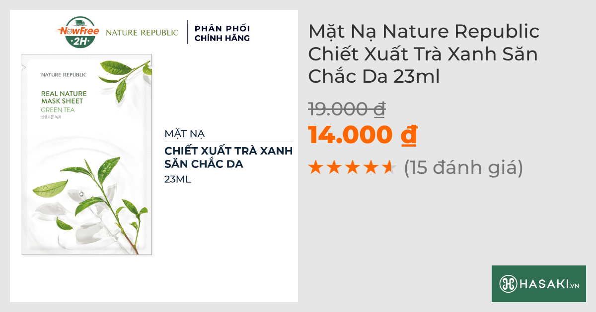 Mặt Nạ Nature Republic Chiết Xuất Trà Xanh Săn Chắc Da 23ml