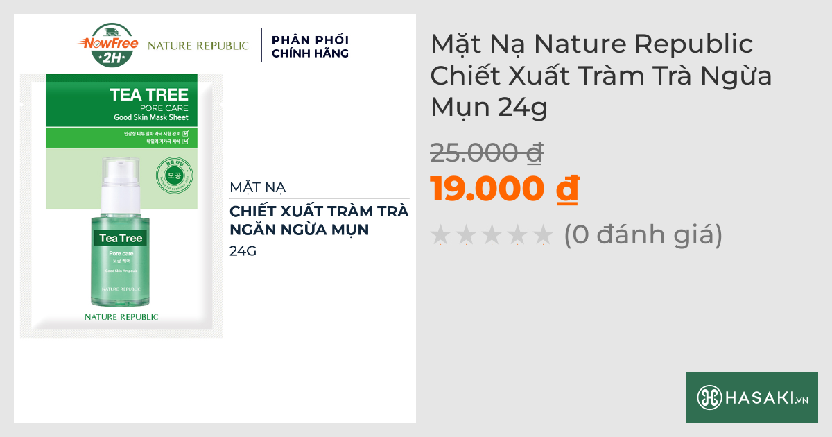 Mặt Nạ Nature Republic Chiết Xuất Tràm Trà Ngừa Mụn 24g