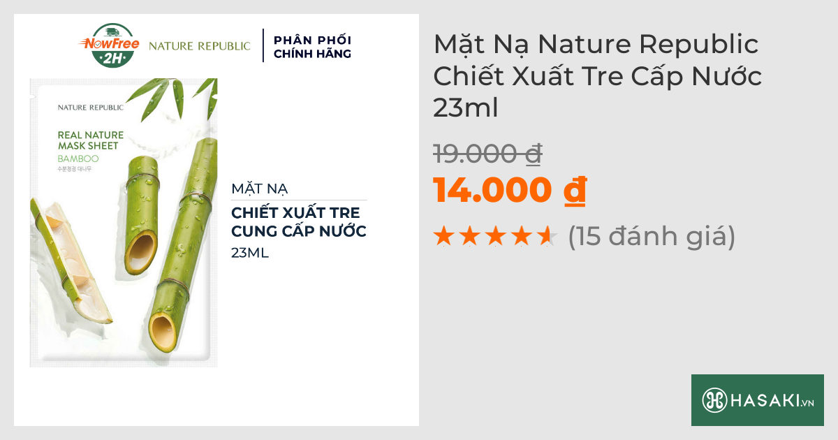 Mặt Nạ Nature Republic Chiết Xuất Tre Cấp Nước 23ml