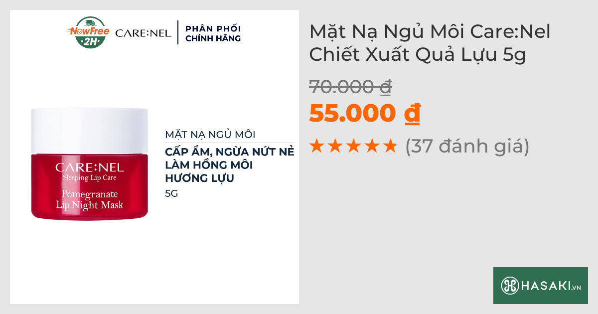 Mặt Nạ Ngủ Môi Care:Nel Chiết Xuất Quả Lựu 5g