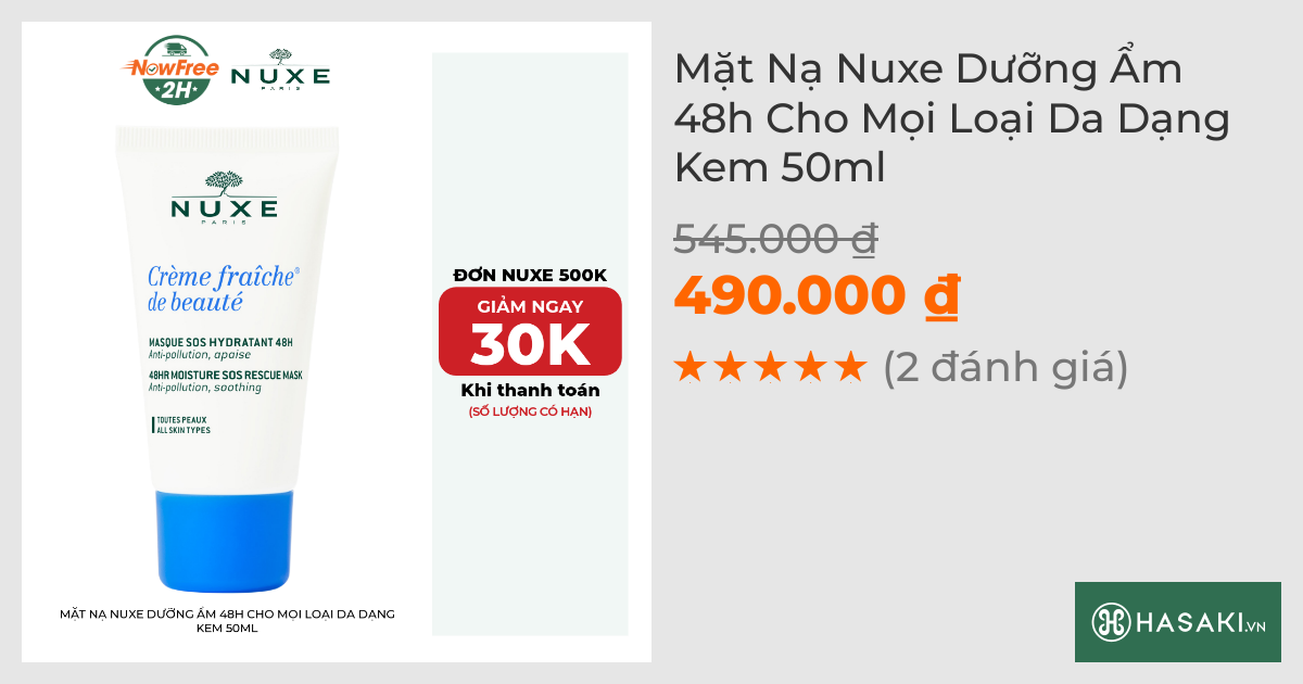 Mặt Nạ Nuxe Dưỡng Ẩm 48h Cho Mọi Loại Da Dạng Kem 50ml