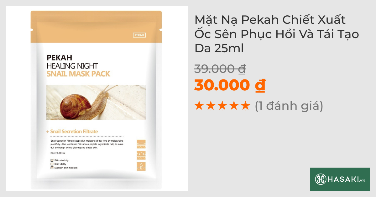 Mặt Nạ Pekah Chiết Xuất Ốc Sên Phục Hồi Và Tái Tạo Da 25ml