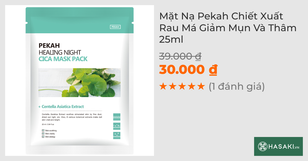 Mặt Nạ Pekah Chiết Xuất Rau Má Giảm Mụn Và Thâm 25ml