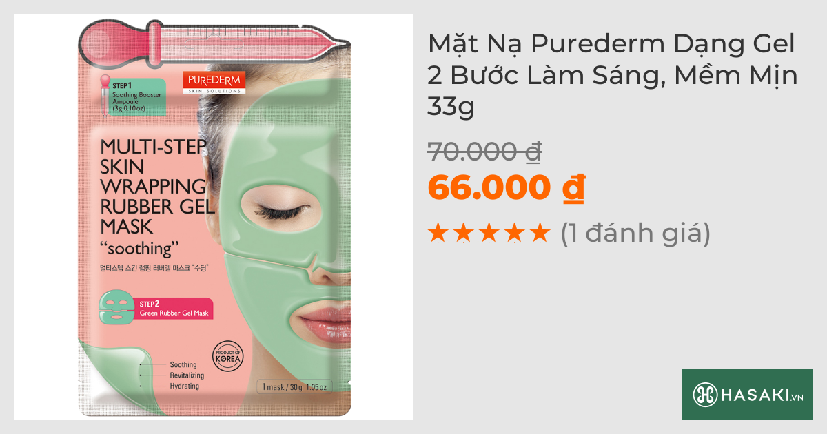 Mặt Nạ Purederm Dạng Gel 2 Bước Làm Sáng, Mềm Mịn 33g