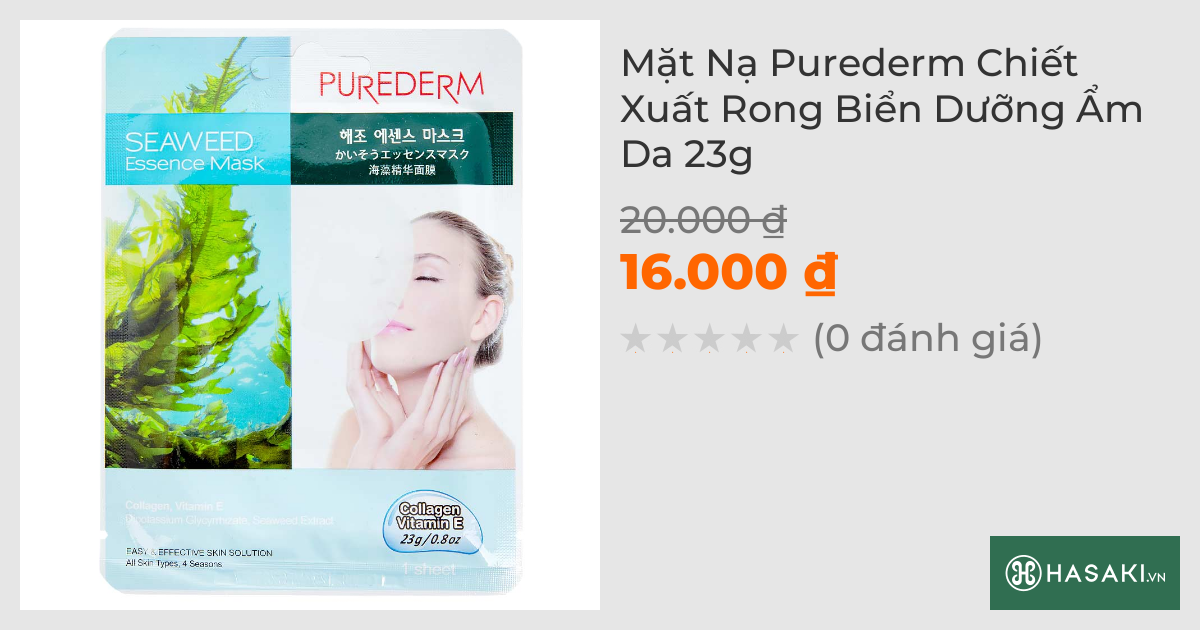 Mặt Nạ Purederm Chiết Xuất Rong Biển Dưỡng Ẩm Da 23g