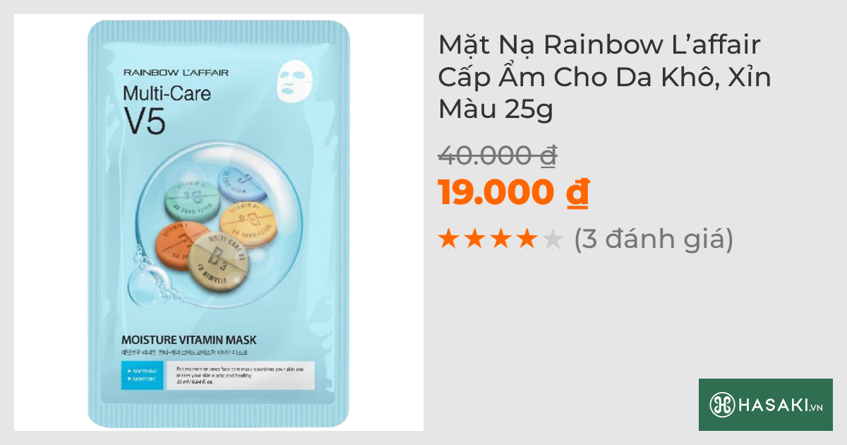 Mặt Nạ Rainbow L’affair Cấp Ẩm Cho Da Khô, Xỉn Màu 25g