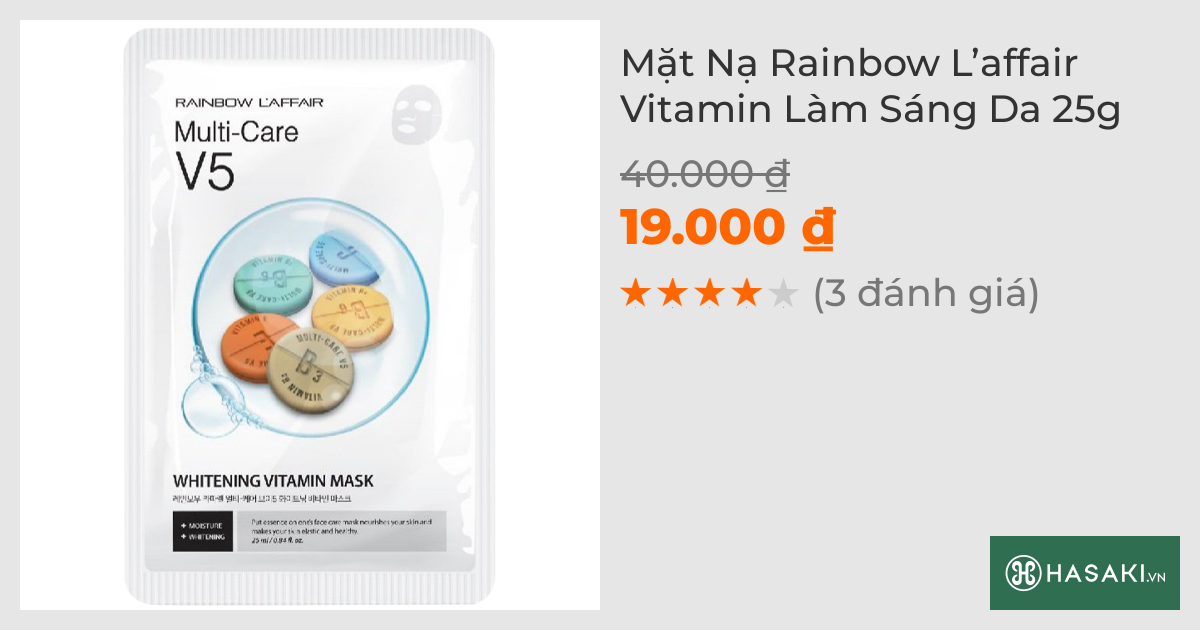 Mặt Nạ Rainbow L’affair Vitamin Làm Sáng Da 25g