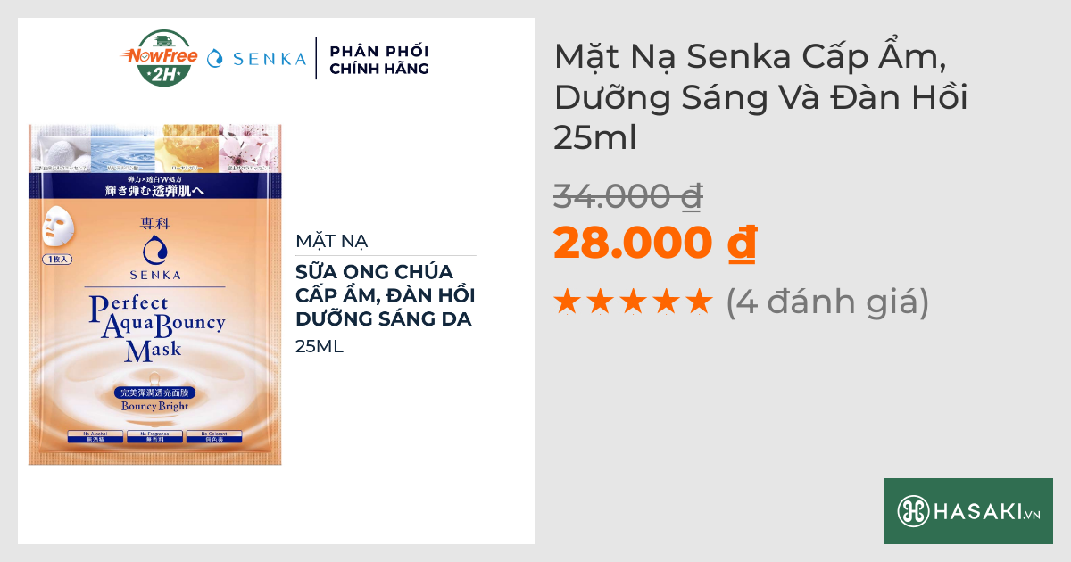 Mặt Nạ Senka Cấp Ẩm, Dưỡng Sáng Và Đàn Hồi 25ml