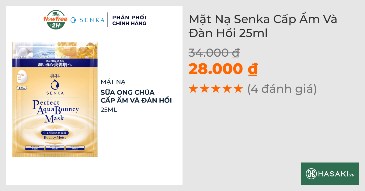 Mặt Nạ Senka Cấp Ẩm Và Đàn Hồi 25ml