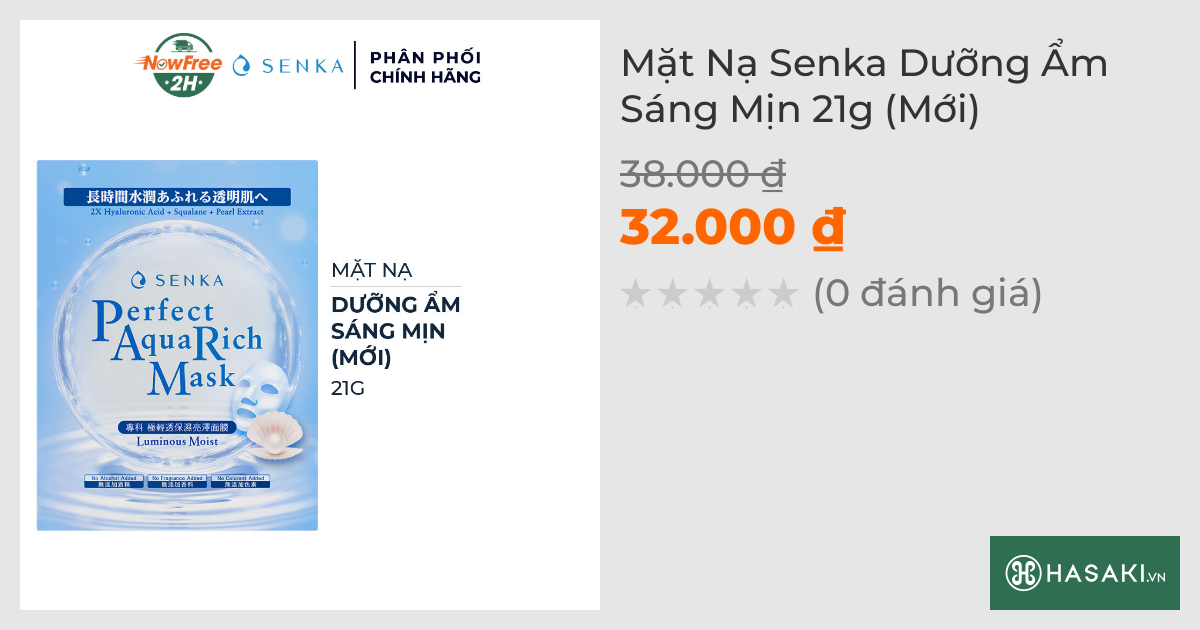 Mặt Nạ Senka Dưỡng Ẩm Sáng Mịn 21g (Mới)