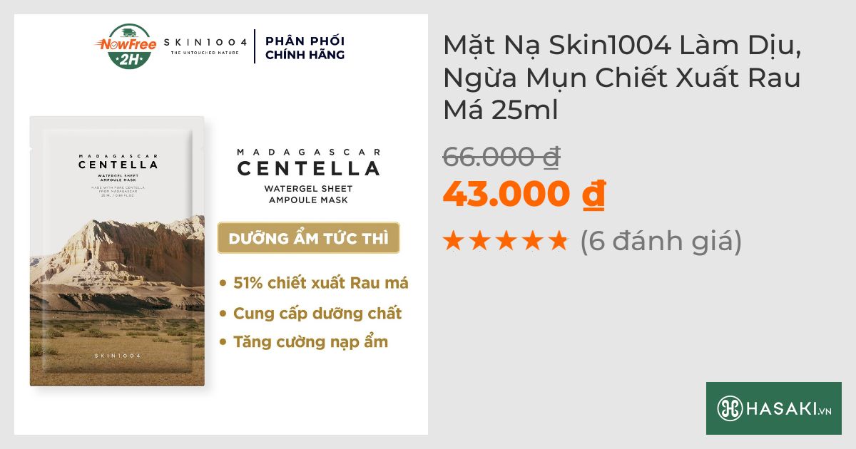 Mặt Nạ Skin1004 Làm Dịu, Ngừa Mụn Chiết Xuất Rau Má 25ml