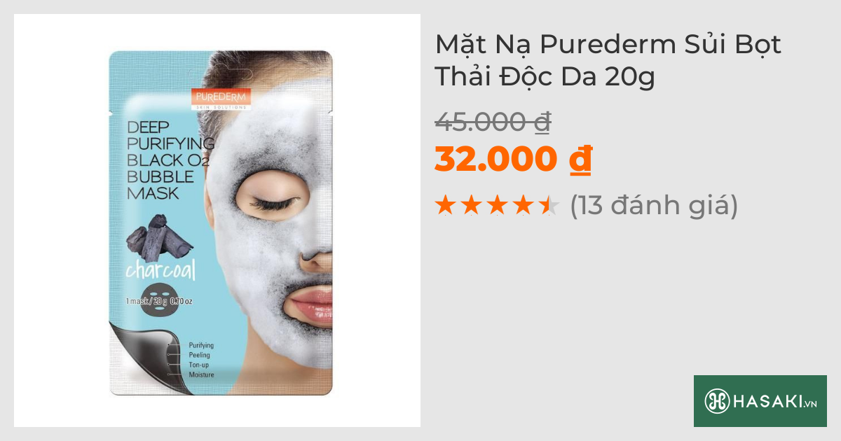 Mặt Nạ Purederm Sủi Bọt Thải Độc Da 20g