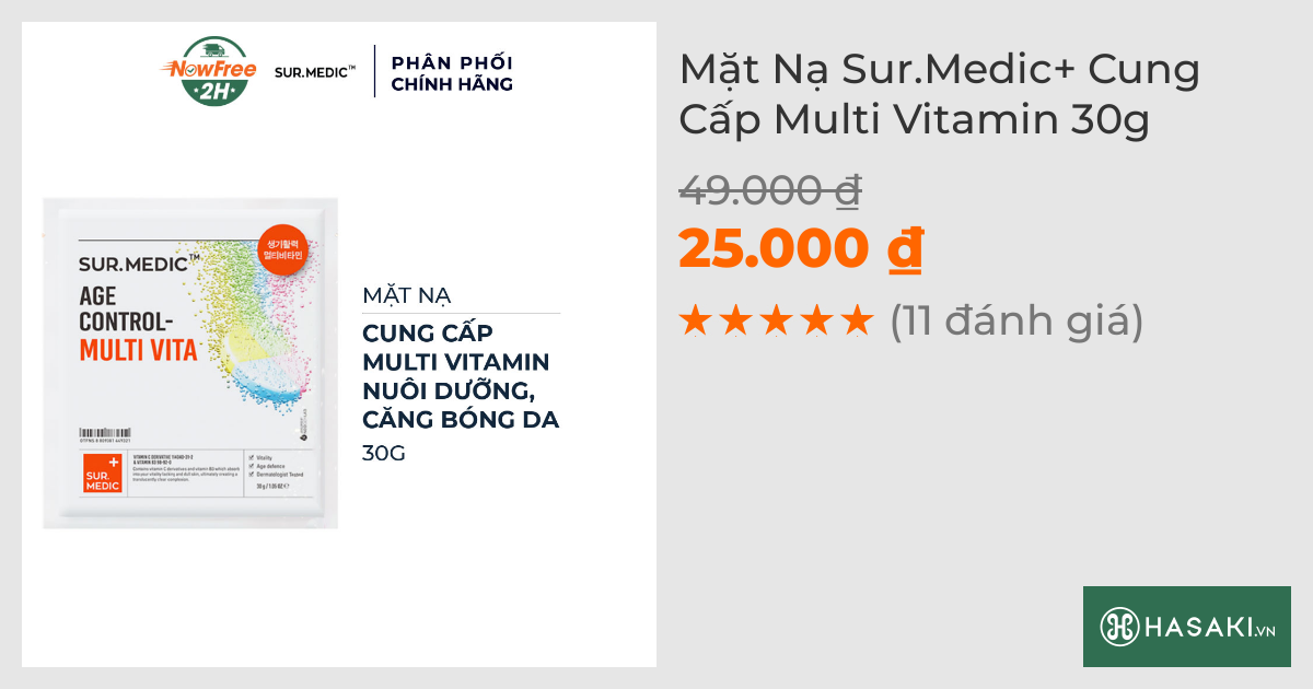 Mặt Nạ Sur.Medic+ Cung Cấp Multi Vitamin 30g