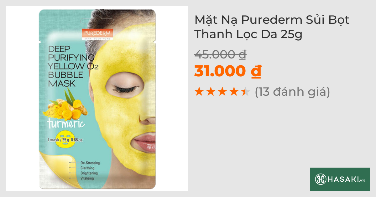 Mặt Nạ Purederm Sủi Bọt Thanh Lọc Da 25g