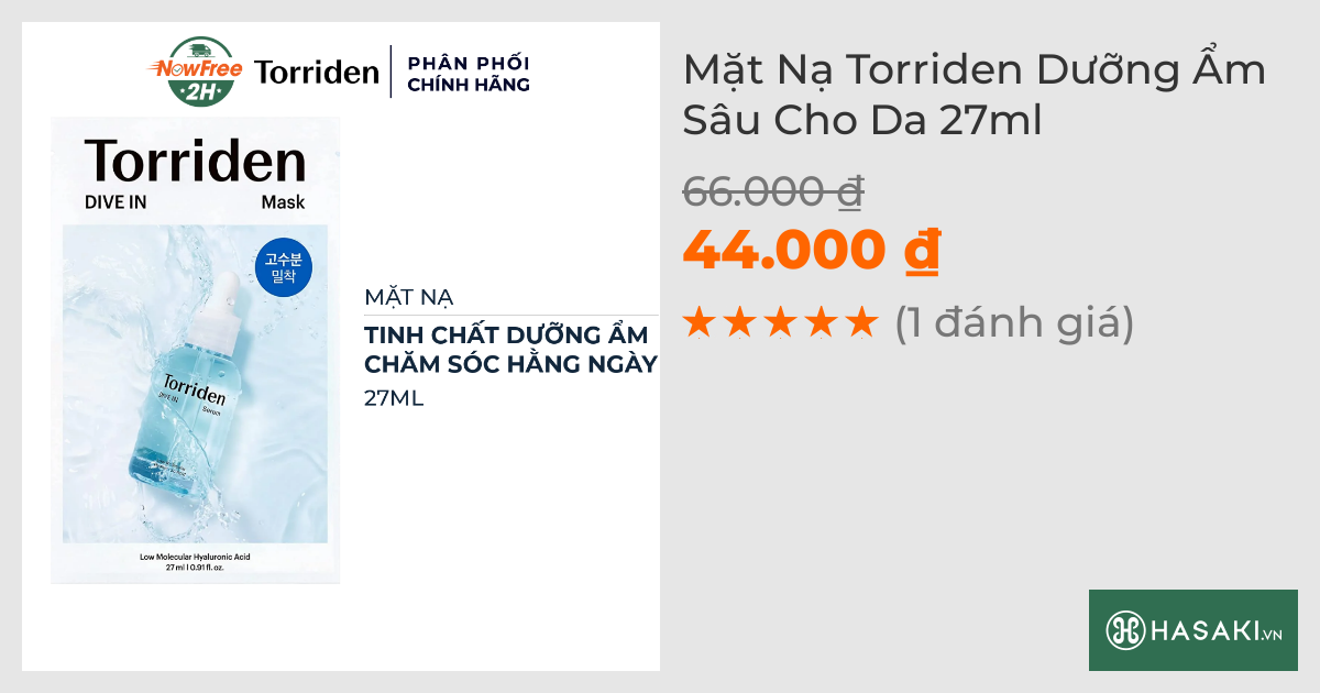 Mặt Nạ Torriden Dưỡng Ẩm Sâu Cho Da 27ml