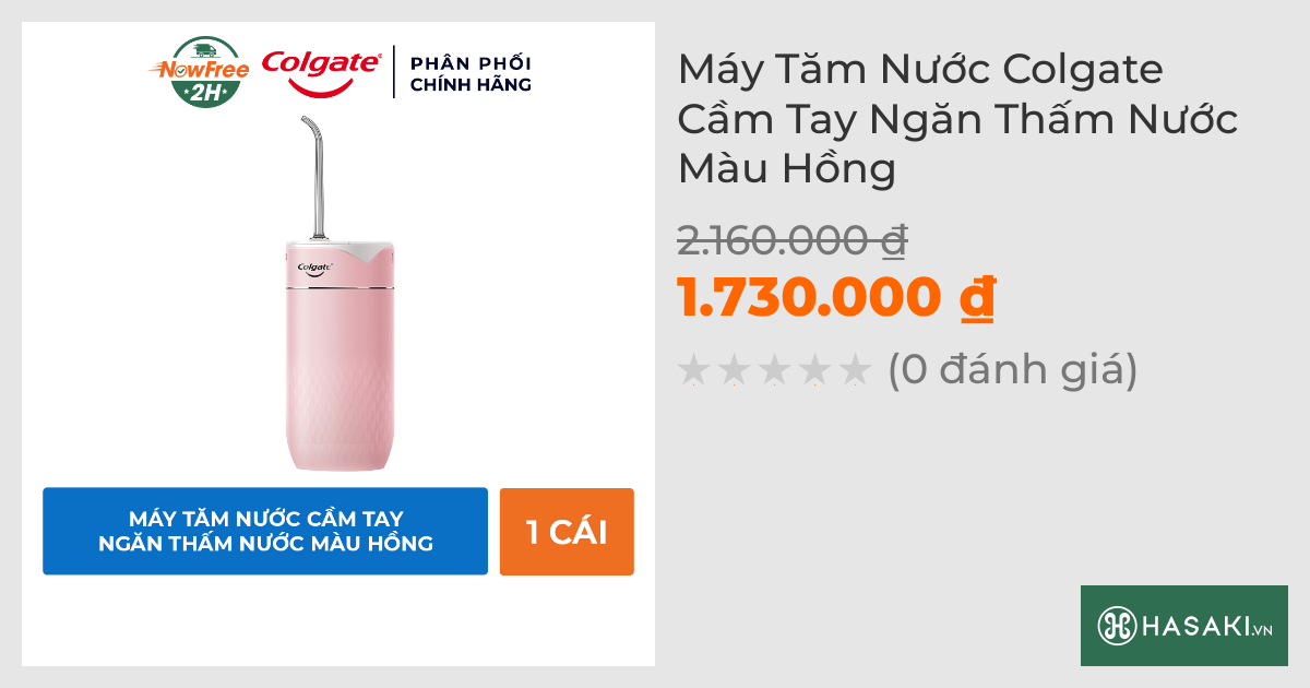 Máy Tăm Nước Colgate Cầm Tay Ngăn Thấm Nước Màu Hồng