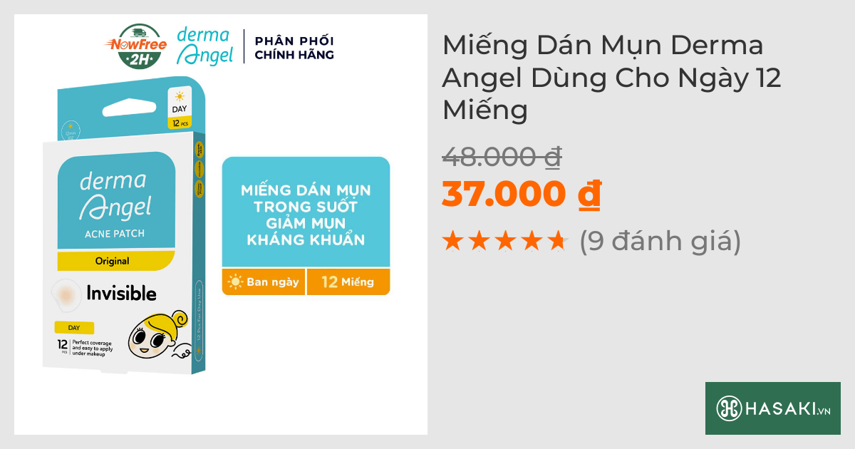 Miếng Dán Mụn Derma Angel Dùng Cho Ngày 12 Miếng