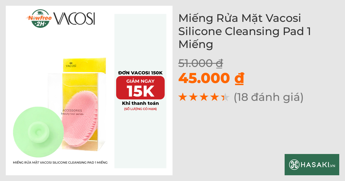 Miếng Rửa Mặt Vacosi Silicone Cleansing Pad 1 Miếng