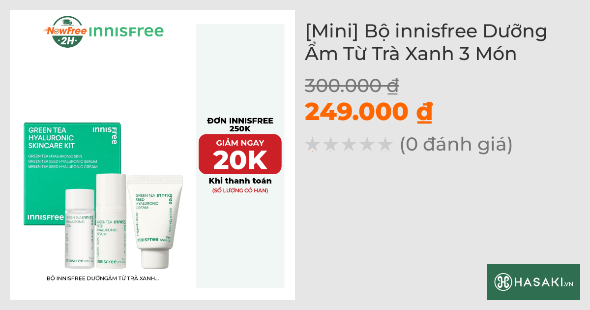 [Mini] Bộ innisfree Dưỡng Ẩm Từ Trà Xanh 3 Món