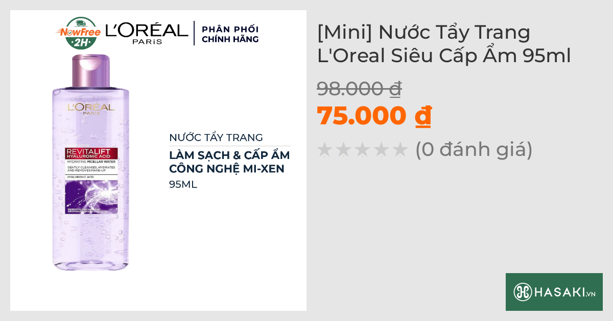 [Mini] Nước Tẩy Trang L'Oreal Căng Mịn Da 95ml