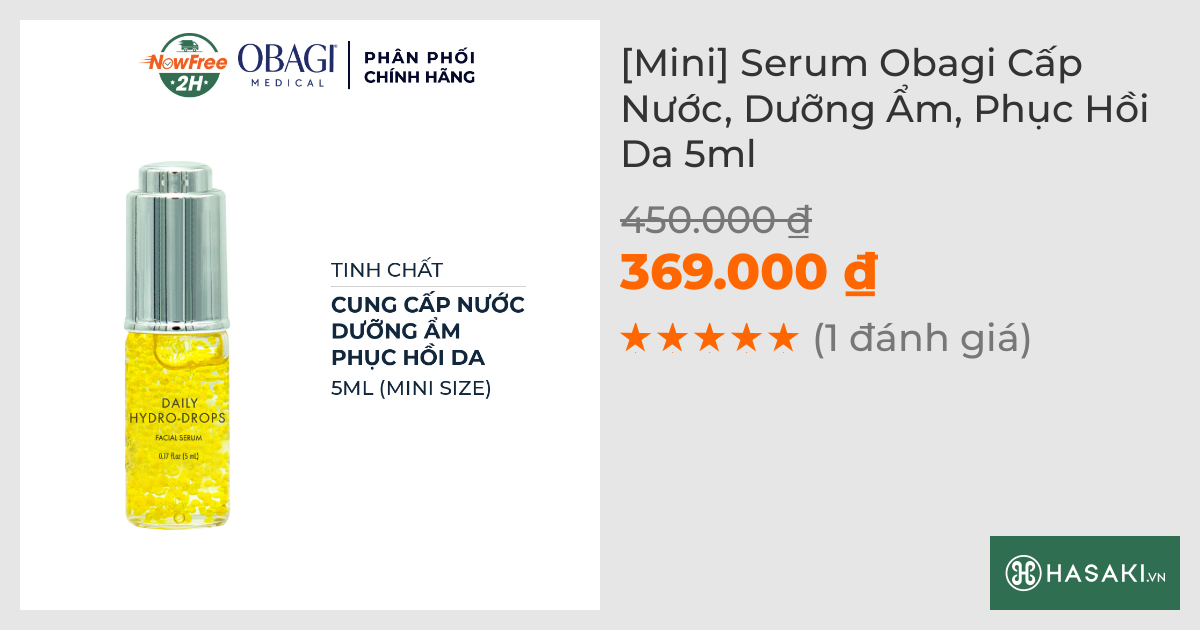 [Mini] Serum Obagi Cấp Nước, Dưỡng Ẩm, Phục Hồi Da 5ml