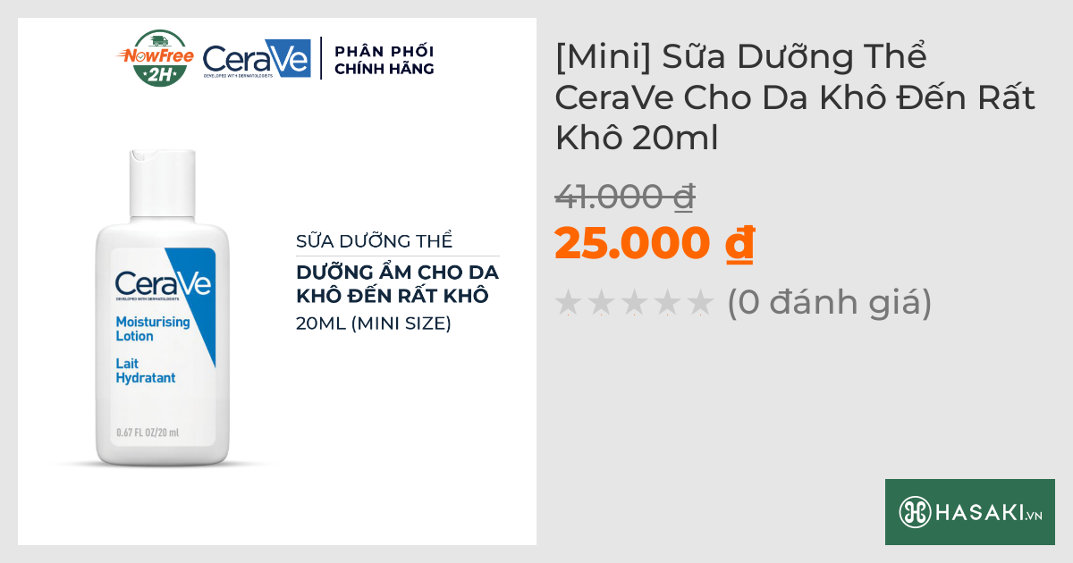 [Mini] Sữa Dưỡng Thể CeraVe Cho Da Khô Đến Rất Khô 30ml